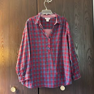 C. D. Daniel’s long sleeved lightweight red/ blue flannel top. Size 3X